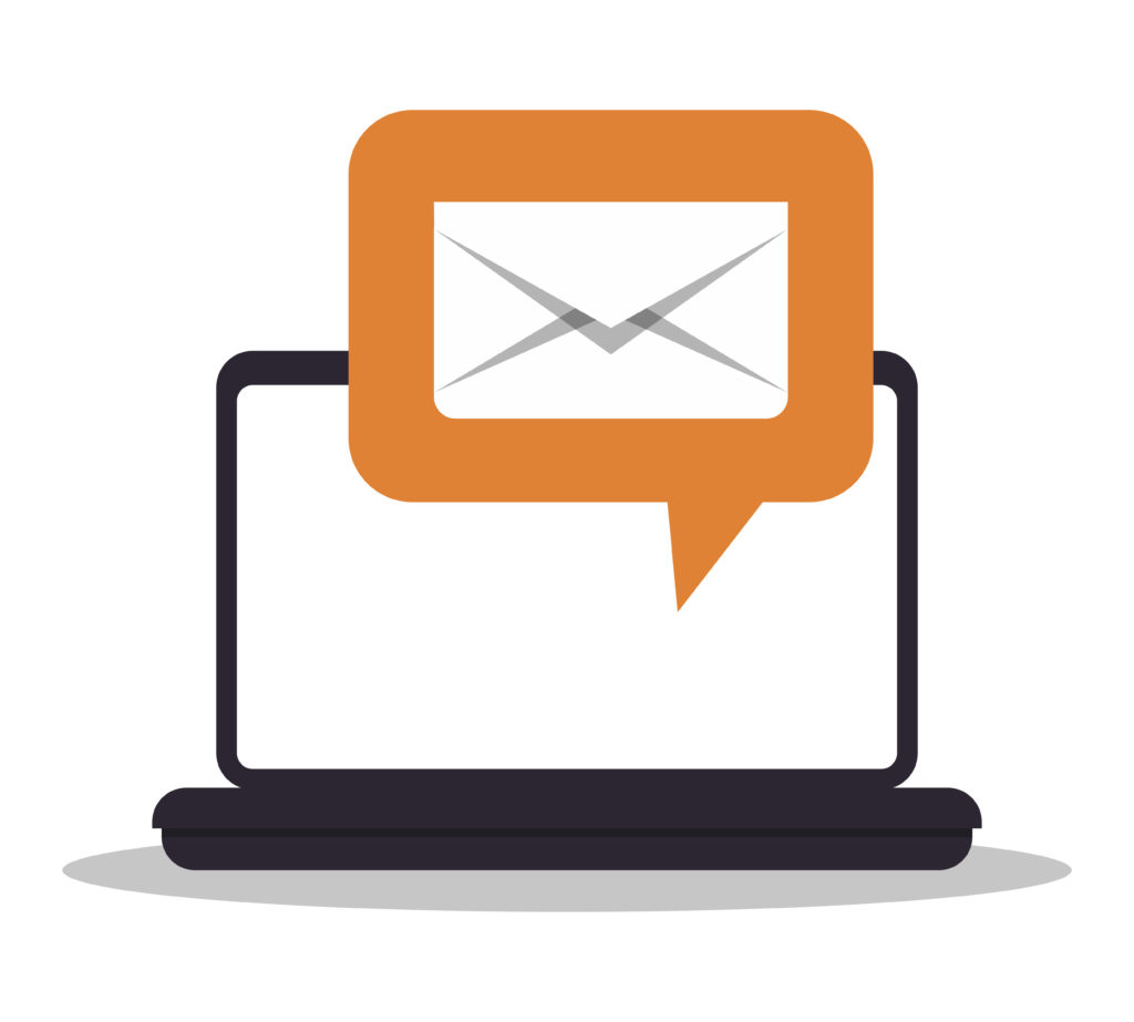 Email marketing design over white background, vector illustration.